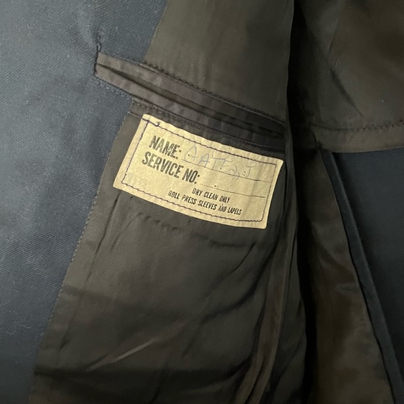 Vintage Military Uniform Jacket Navy Blue Coat Patches Silver Eagle Gold Buttons - Picture 10 of 11